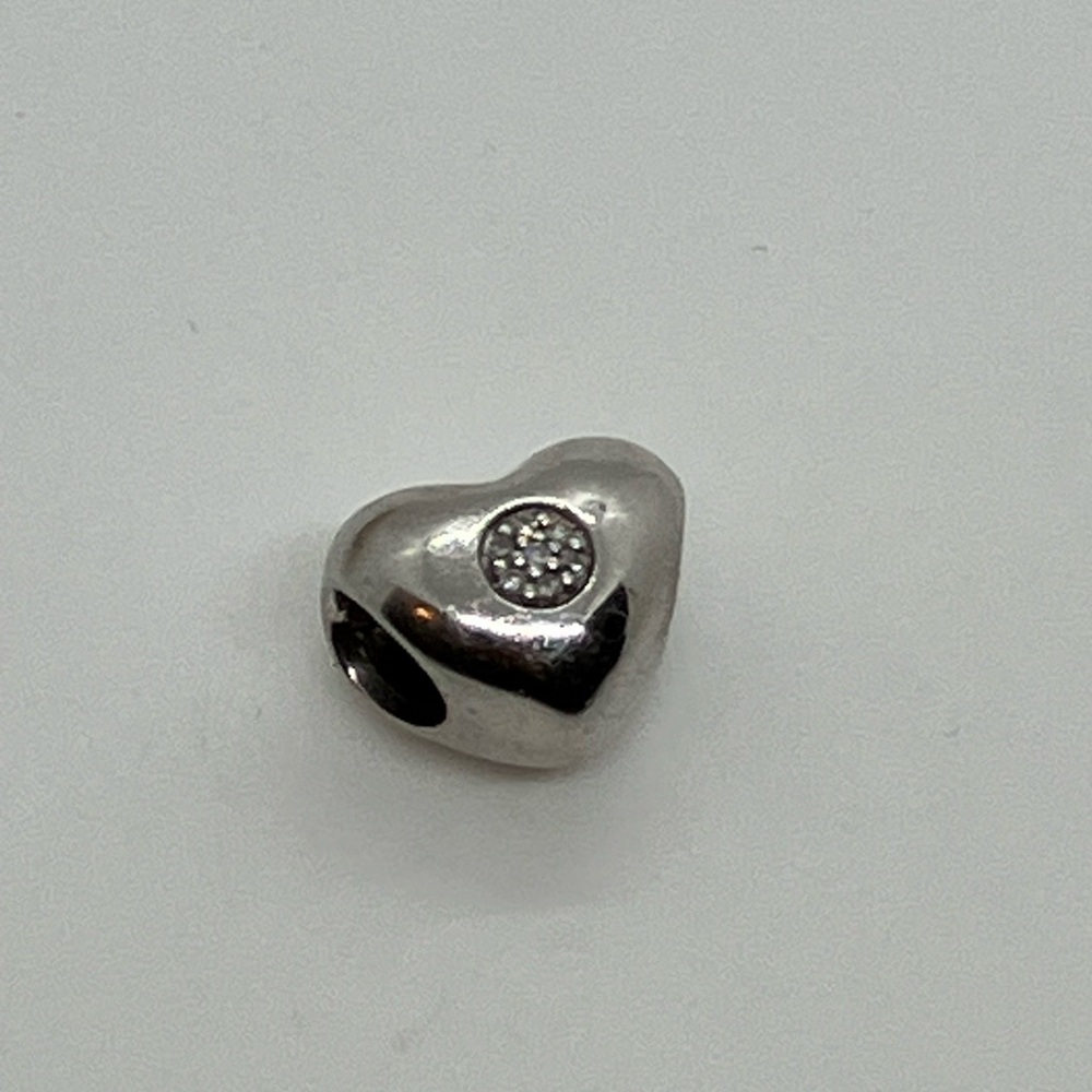 Persona 925 Sterling Silver & Cz Puffy Heart Charm